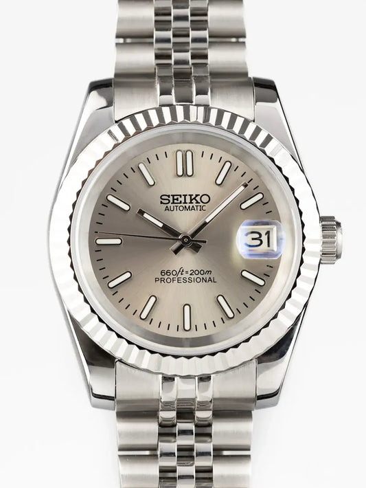 Seiko Datejust Mod Watch with Skeleton Back