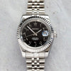 Seiko Mod Datejust watch with Black Arabic Dial