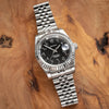 Seiko Mod Datejust watch with Black Arabic Dial