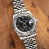 Seiko Mod Datejust watch with Black Arabic Dial